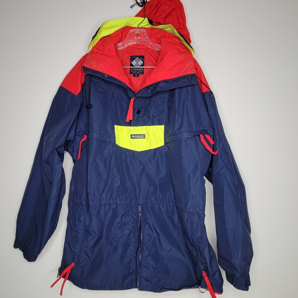 Vintage Men’s Columbia Sportswear Jacket Medium Anorak Color Block Outdoor Gear